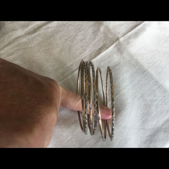 $8 ea or 3/$15. Set of 6 Silvertone/Goldtone Bangl - Picture 1 of 8